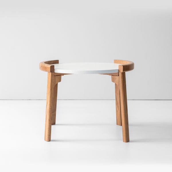 Organik Sehpa - 50 cm Beyaz Amerikan Lake